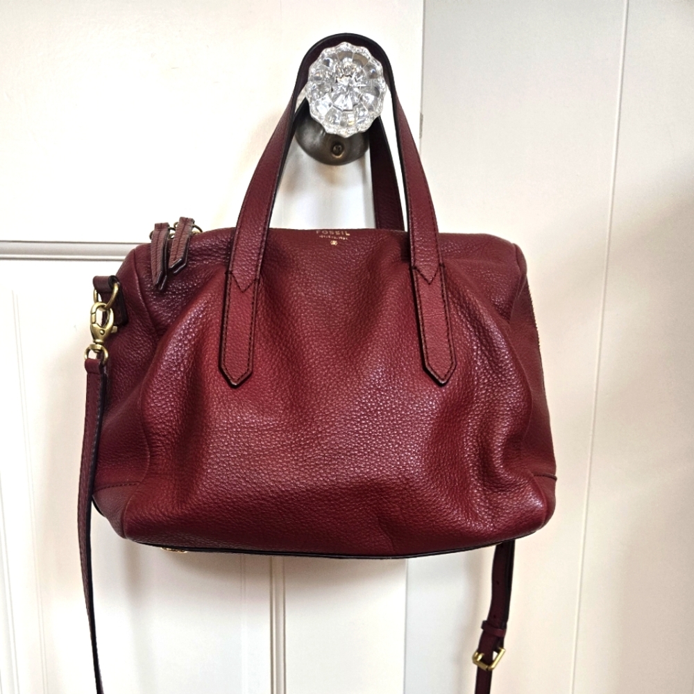 Burgundy Leather Fossil Crossbody